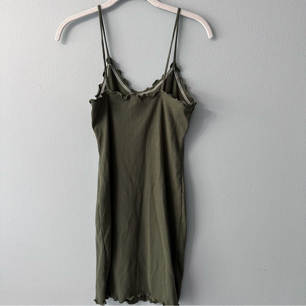Mini Dress Olive Green Size Small Tight & Form Fitting - Picture 5 of 10